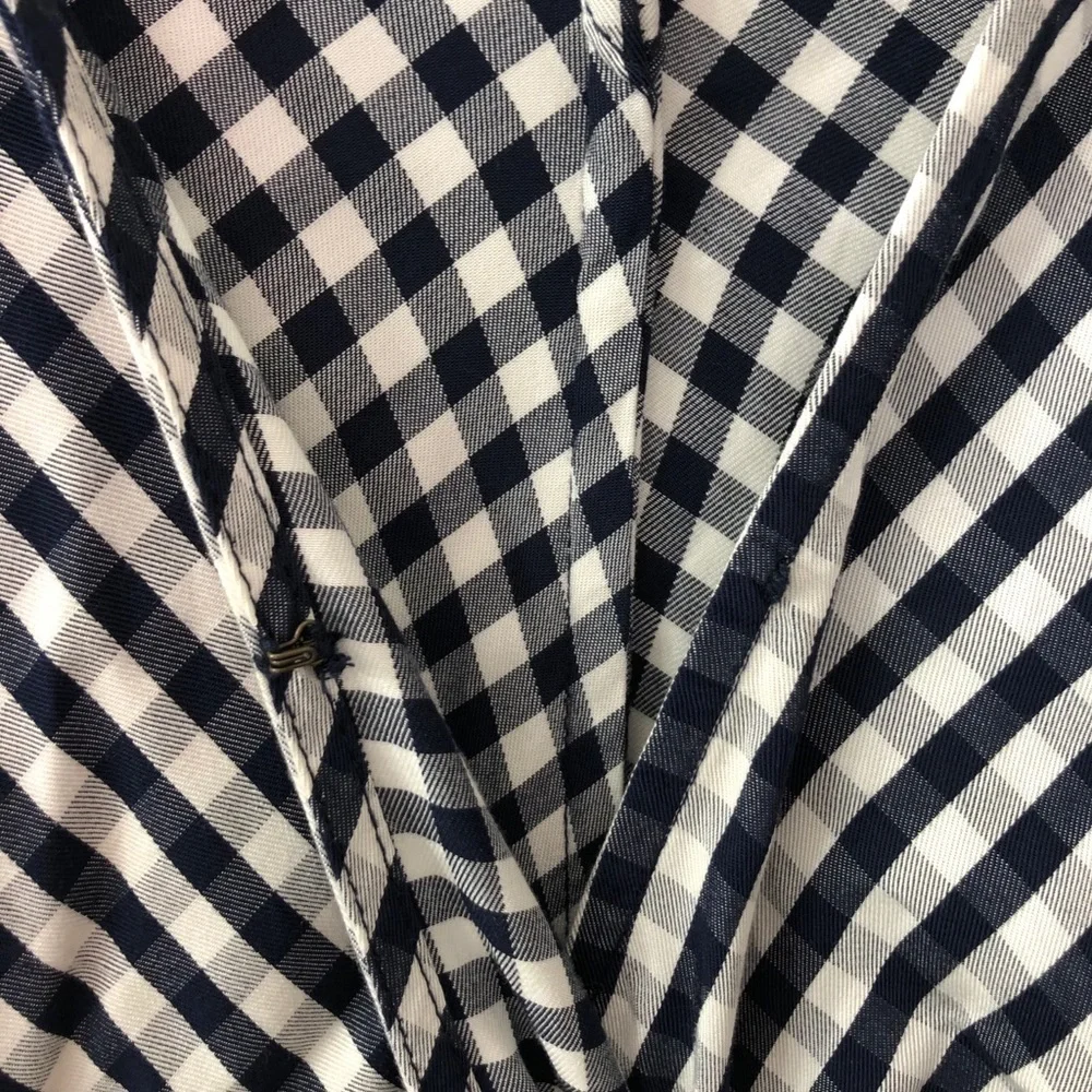 Navy and White Checkered Gap Romper